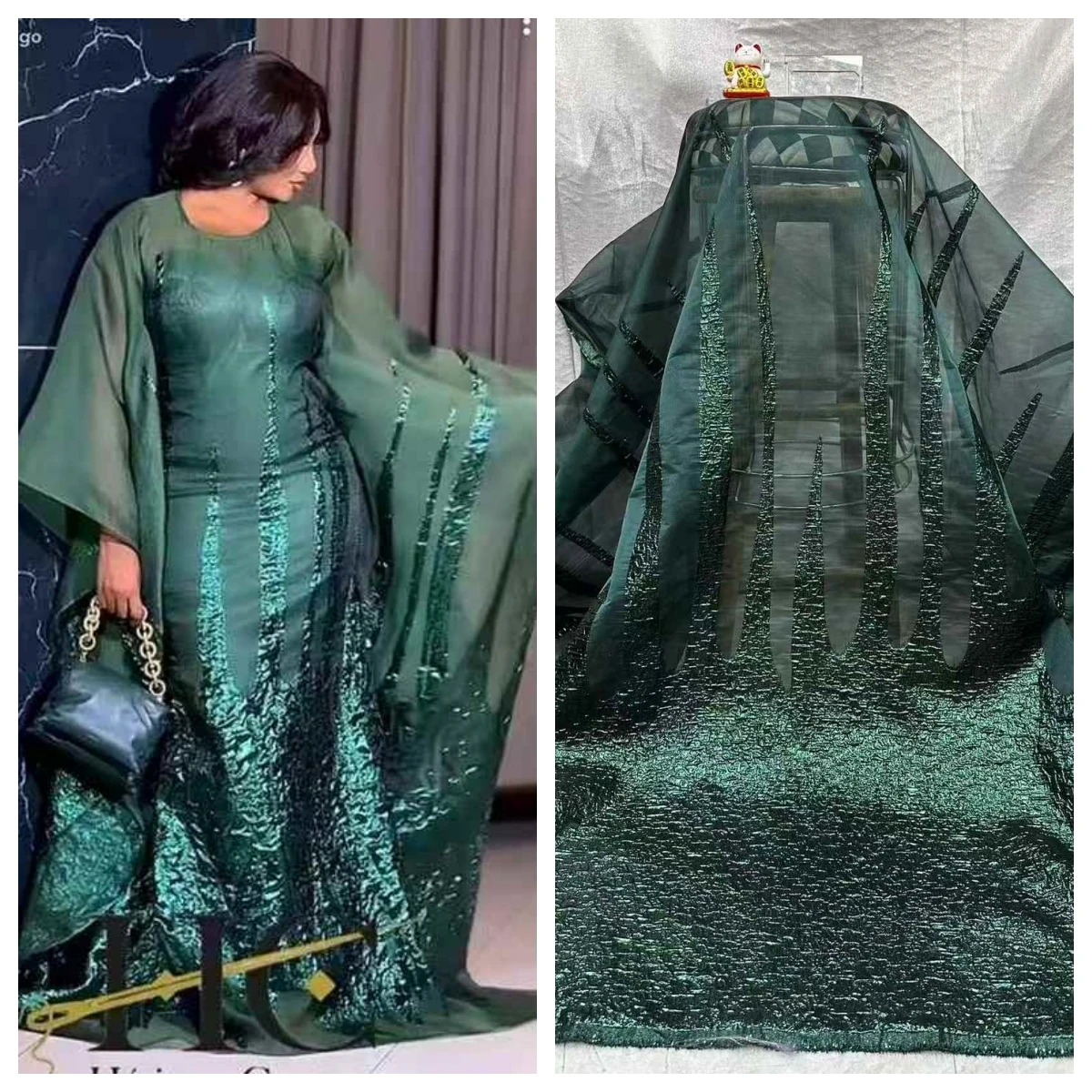 kf-S1dc2fa2fcda2403d912e977c5b89b00bW Brocade Jacquard Stain Fabric for Wedding Party Dress Furniture Upholstery with Metallic Ripple Pattern and High Quality Fabric - Image 1