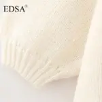 EDSA Women Basic Casual Loose Button Plain Knit Sweater Solid Coat New 2024 Autumn Winter Fasion Lazy Cozy Basic Sweater - Image 5