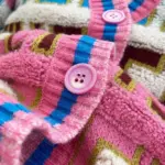 Women Long Sleeve Sweater Cardigan Twist Cable Knitted V-Neck Knitwear Coat Button Down Rainbow Jacket - Image 5